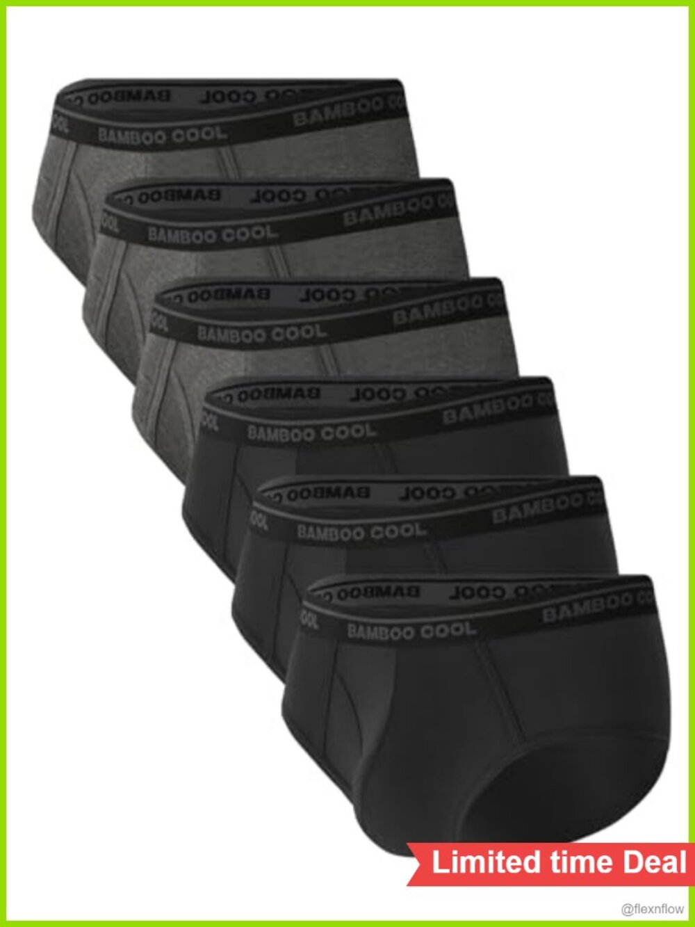 Men's Bamboo Viscose Briefs Breathable Open-Fly Tagless Underwear 6 Pack
